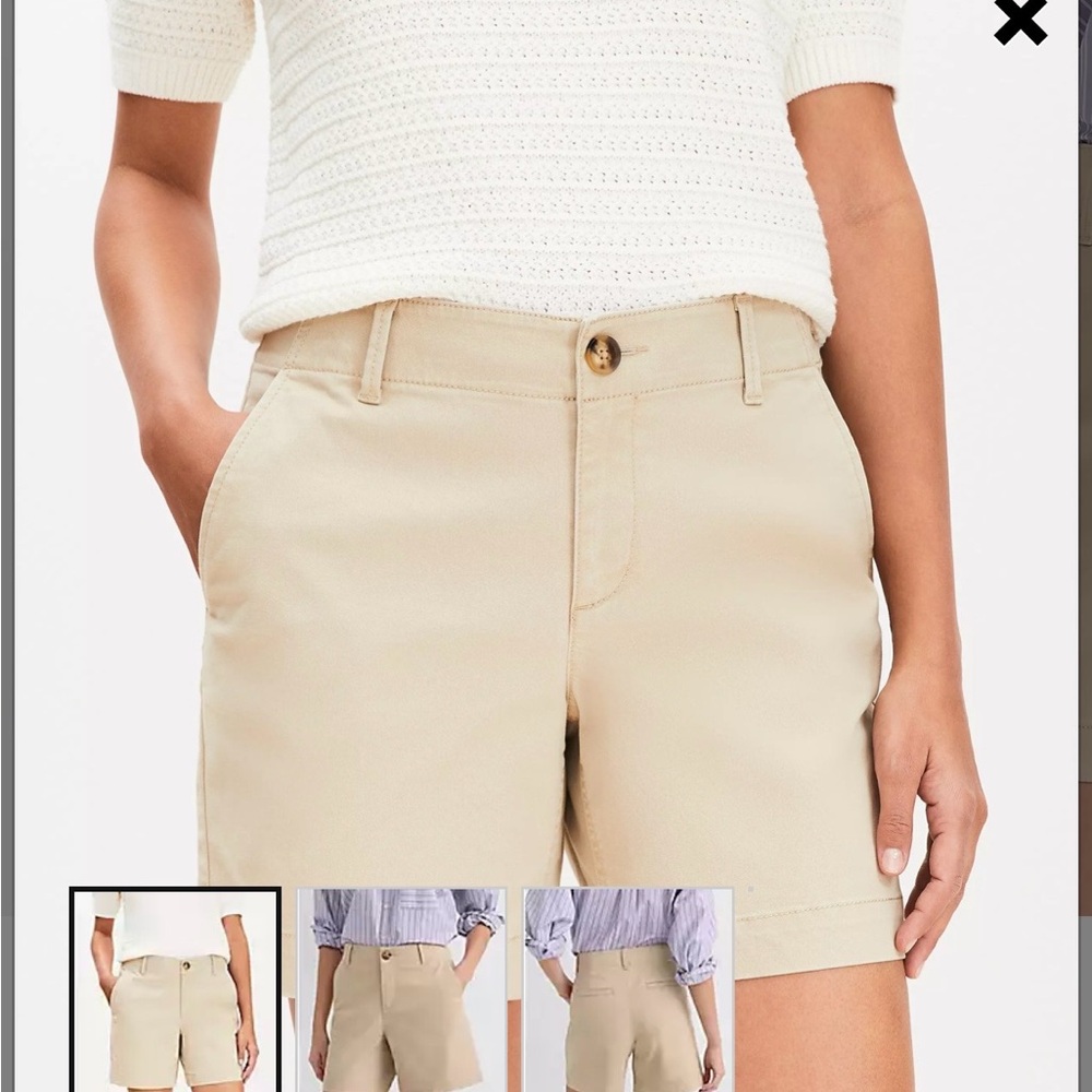 LOFT Women's Curvy Monroe Chino Shorts